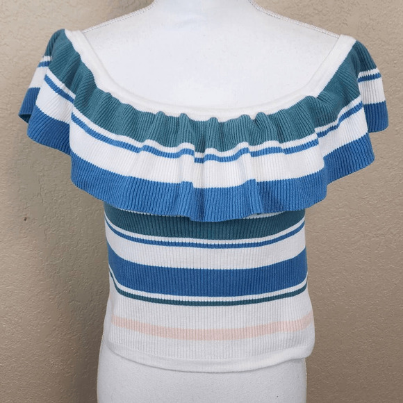 Roxy Extra Topical Love off The Shoulder Crop Top Large (4311) - Picture 2 of 8